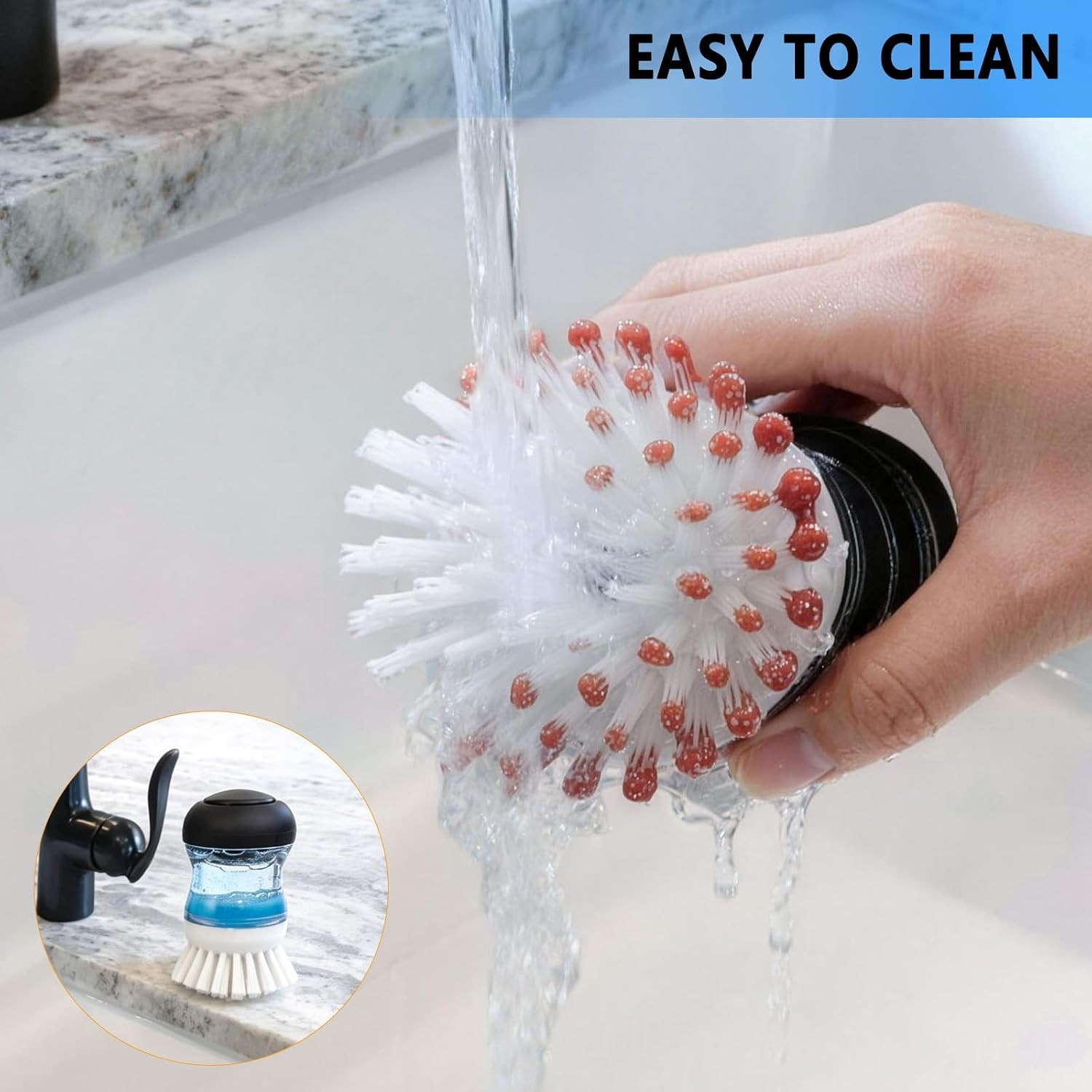 4 Pack Dish Brush Refill Heads for OXO Soap Dispensing Palm Brush, Kitchen Dish