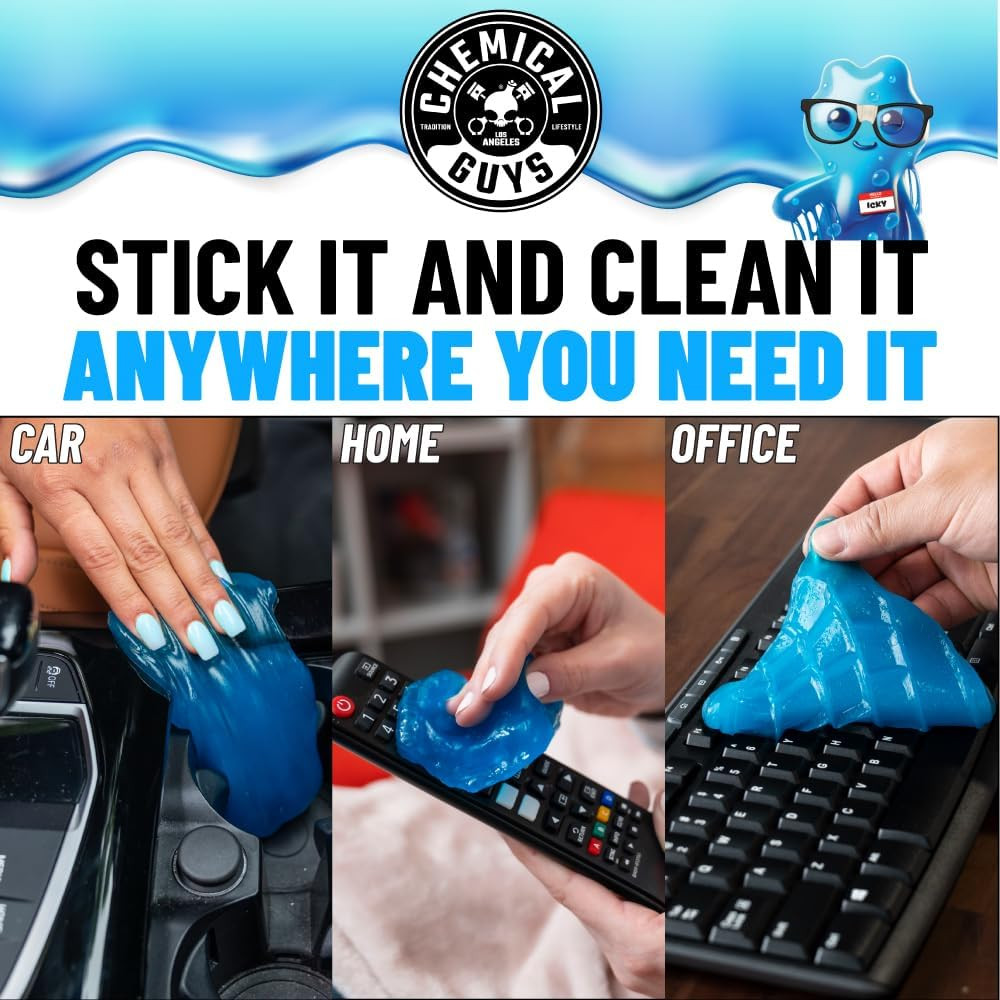 Chemical Guys Sticky Icky Car Cleaning Gel, Green Apple, Interior Car Cleaner, R