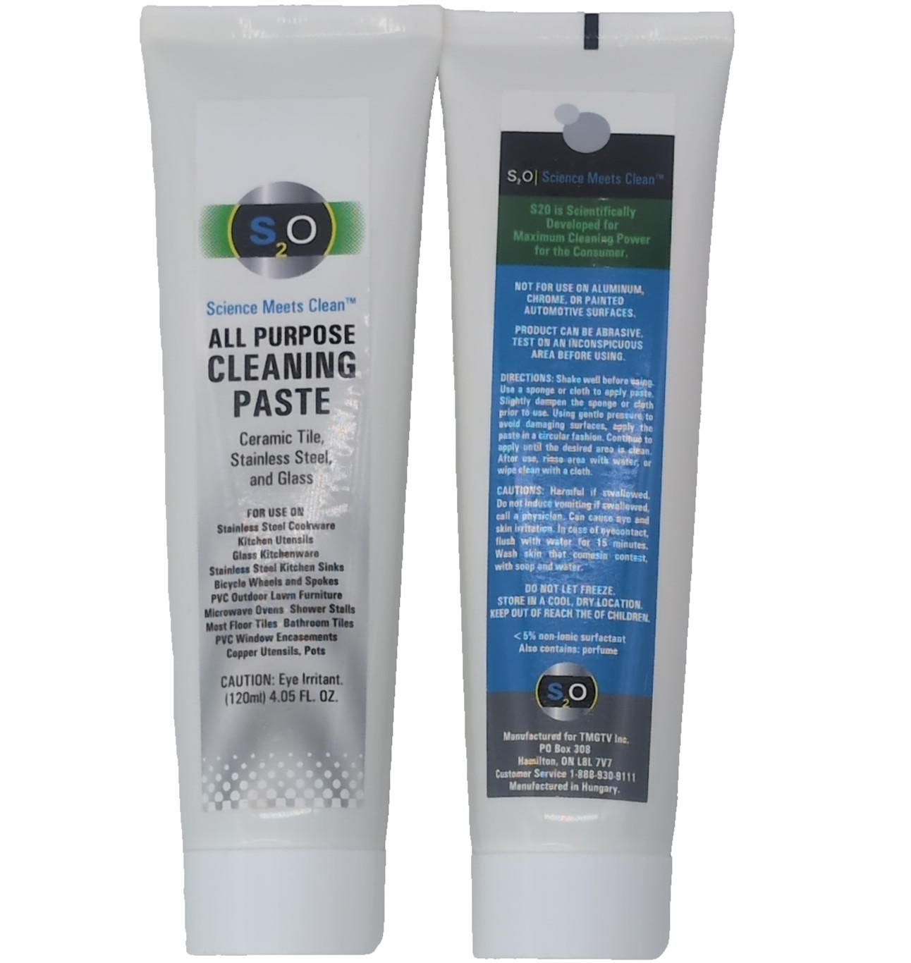 S2O All Purpose Cleaning Paste 4.05-ounce 2 Tubes for Tile Stainless Steel Glass