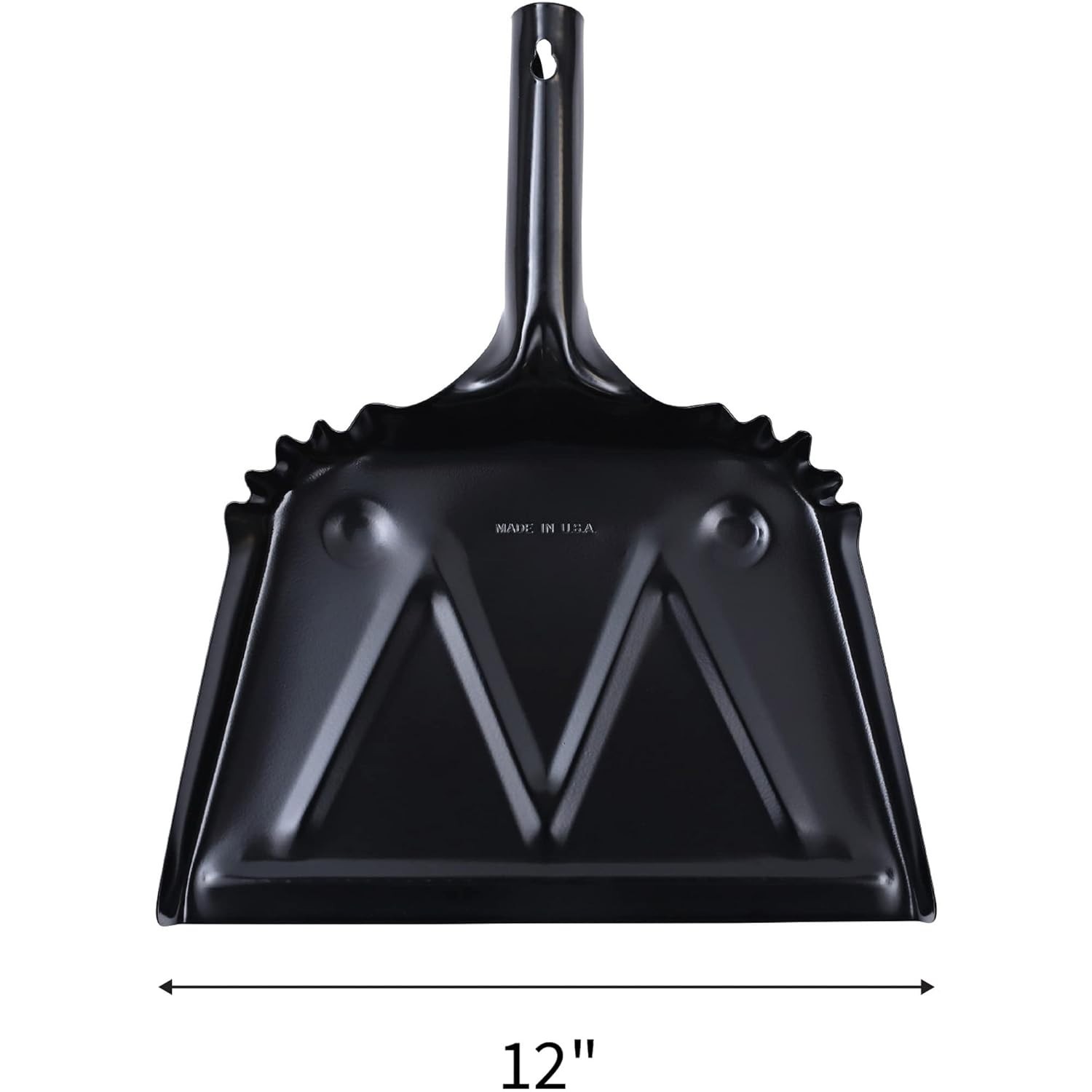 Dustpan Metal Black Heavy Duty Steel Small Cleaning Tool Household