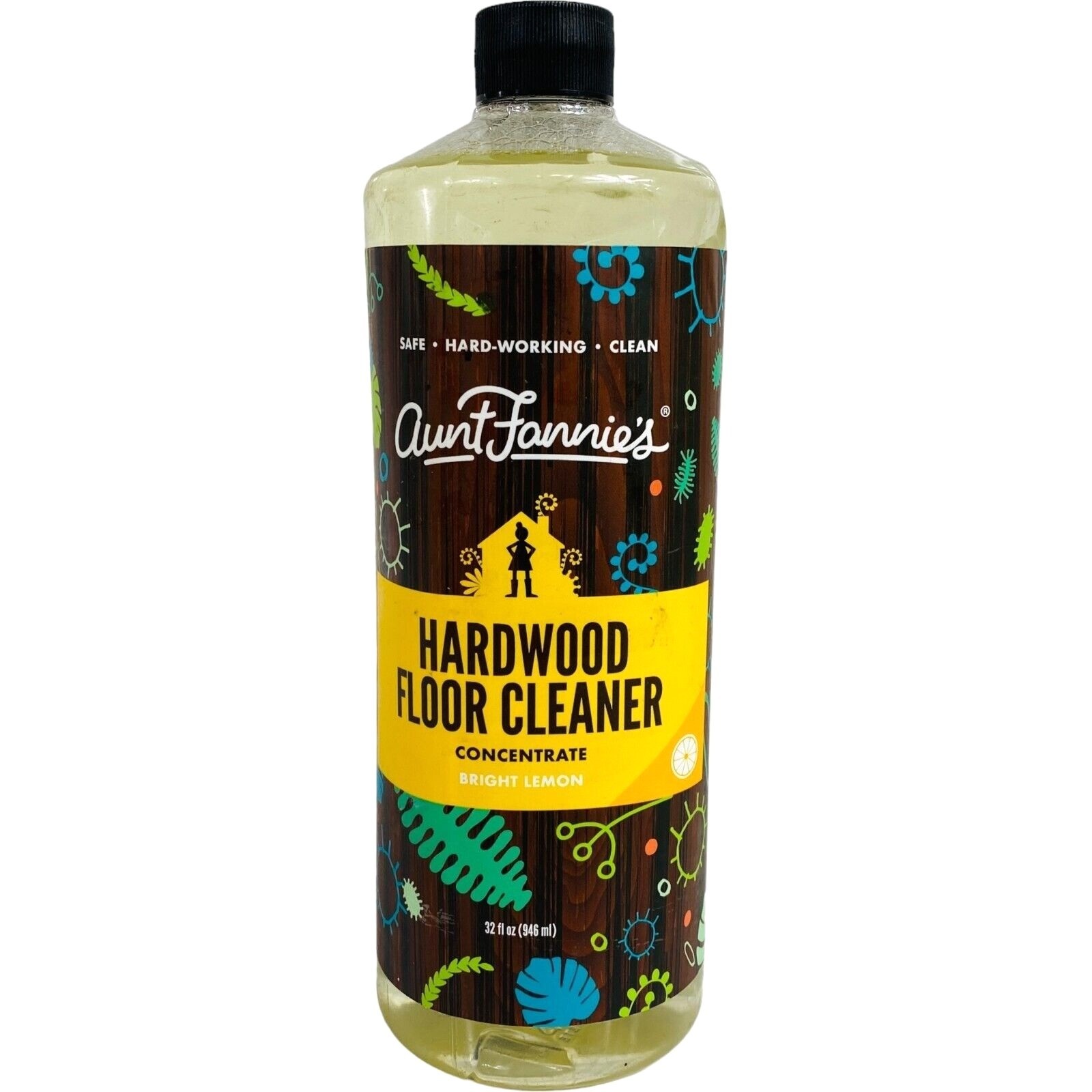 Aunt Fannies Hardwood Floor Cleaner Lemon 32 Oz Vegan Safe Concentrate