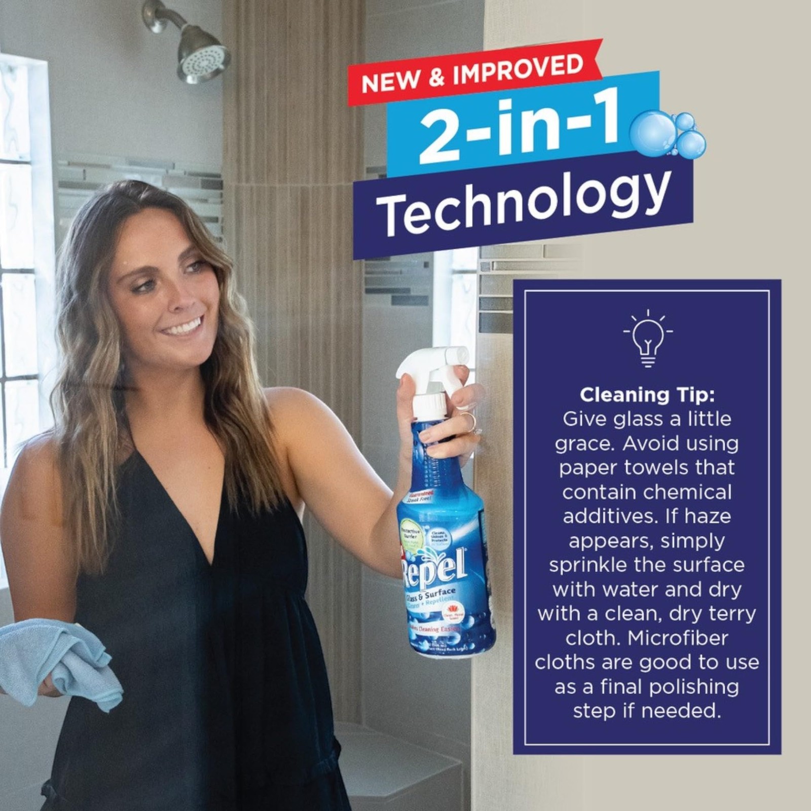 REPEL Glass & Surface Cleaner 32 fl. oz. – Cleans & Repels water spots and di…