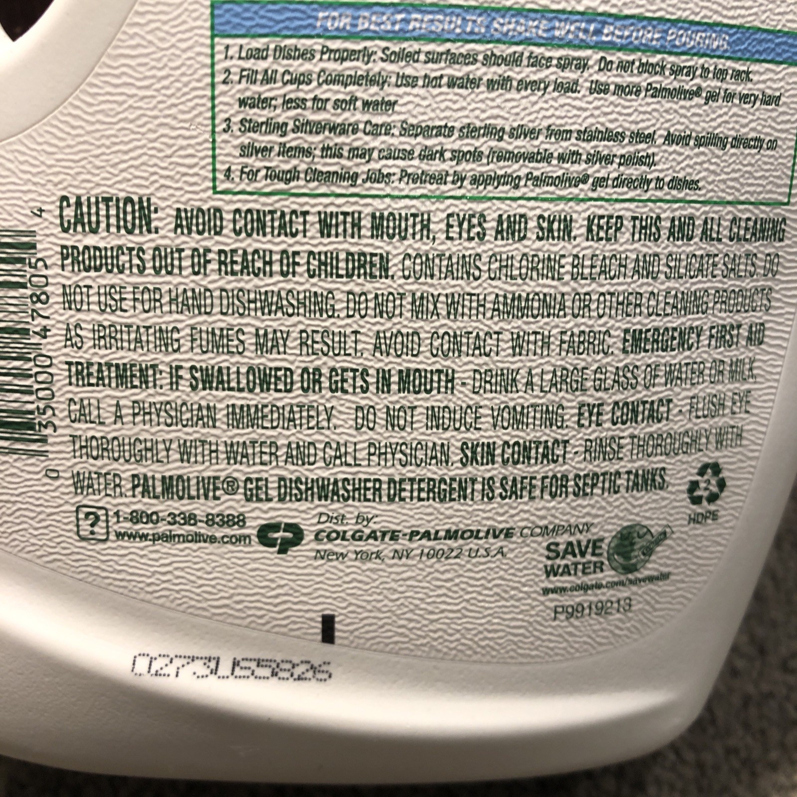 Palmolive ECO Gel Dishwasher Detergent Lemon Splash, 45oz