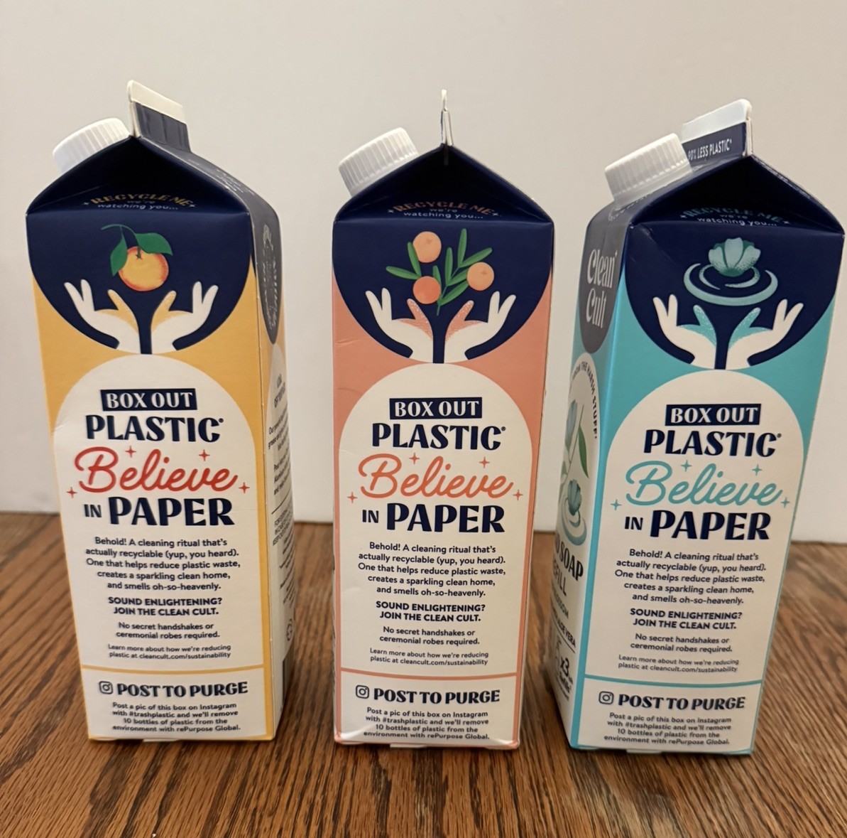 Clean Cult 1-Dish Soap Refill & 2-Hand Soap Refills~32FL OZ Recyclable Paper Box