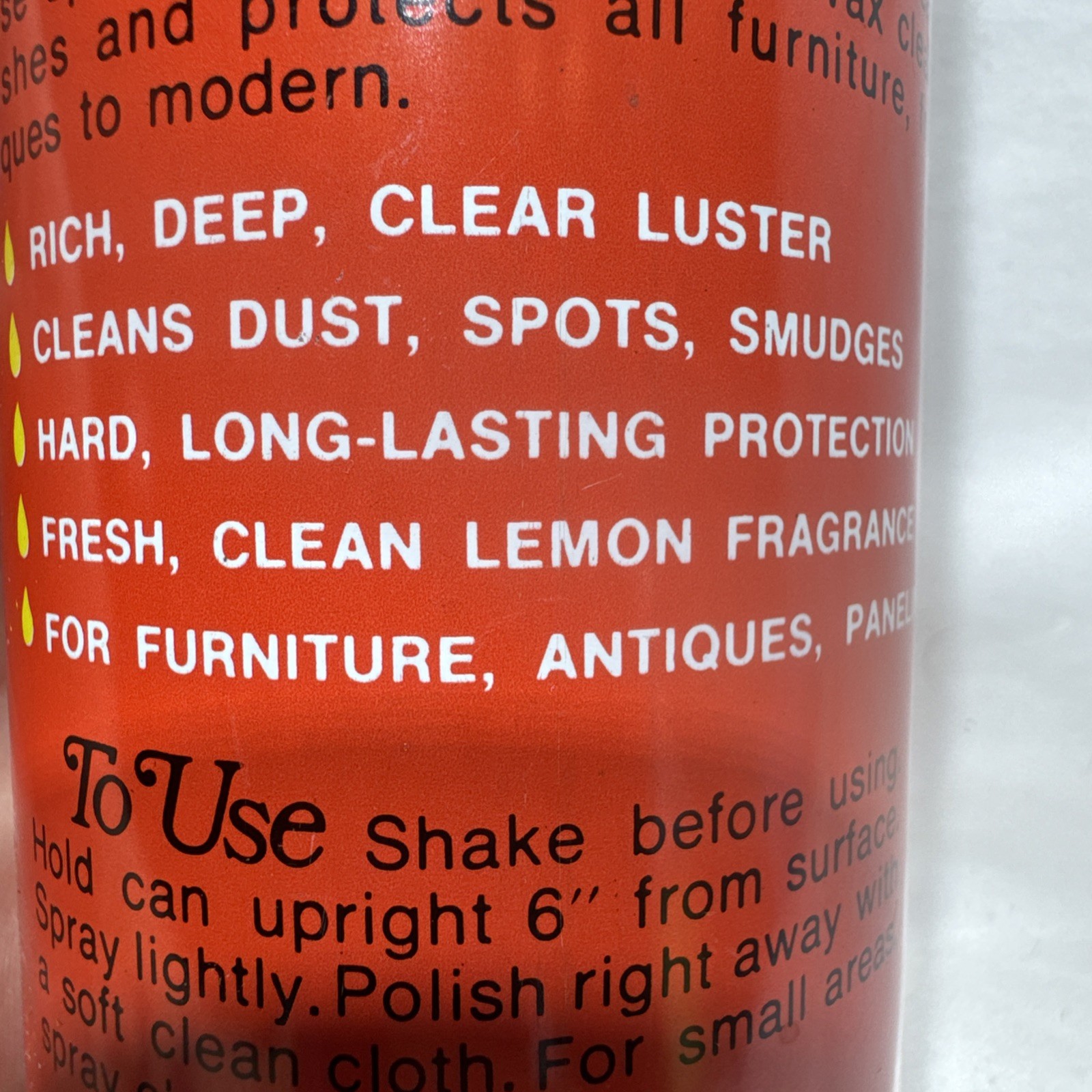 VTG DISCNTD WHITE DIAMOND BUTCHERS FINE FURNITURE WAX WITH OIL OF LEMON 18oz NOS
