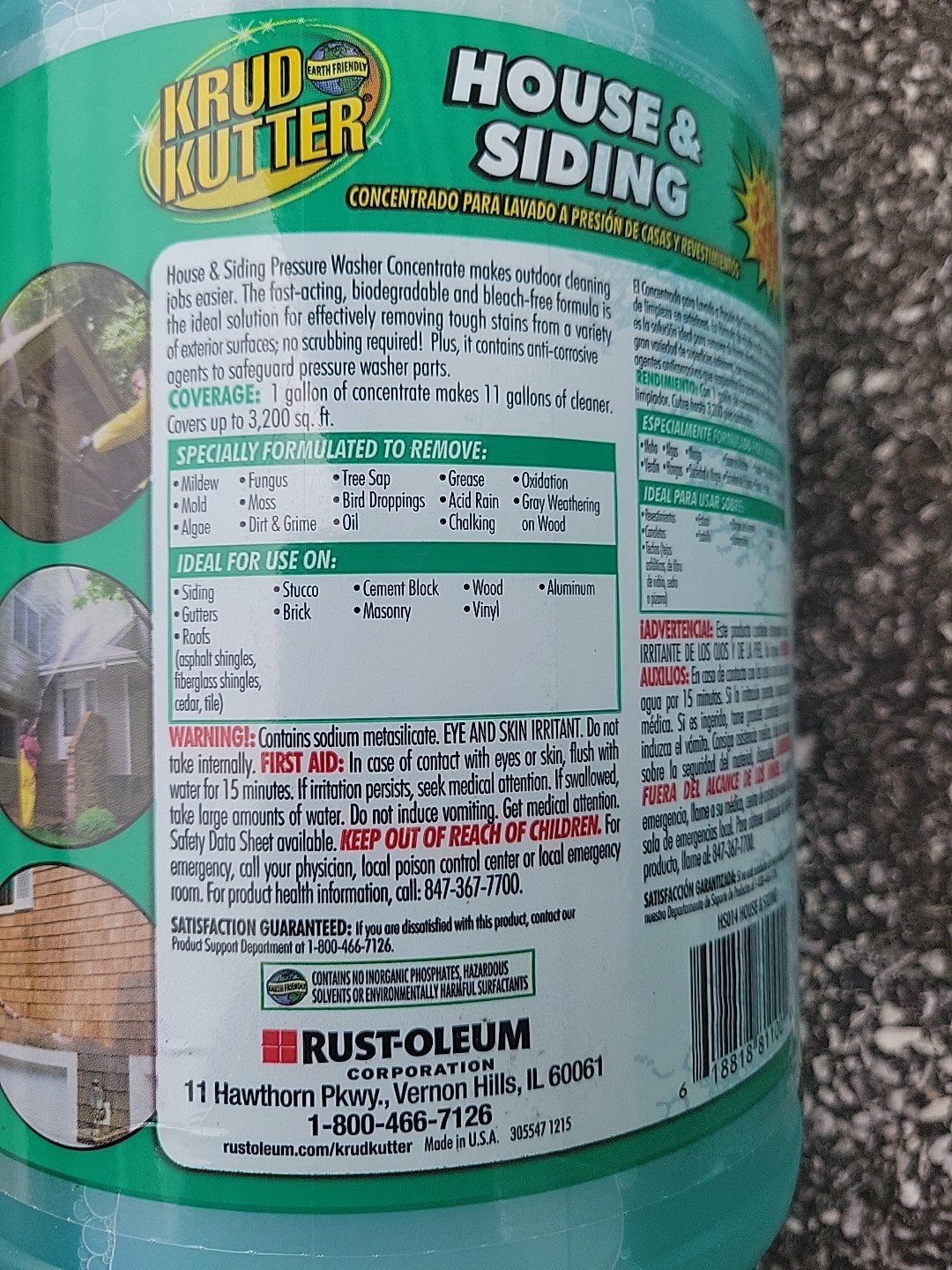 Krud Kutter House & Siding Cleaner Pressure Washer 1 Gallon Makes 11 Gallons