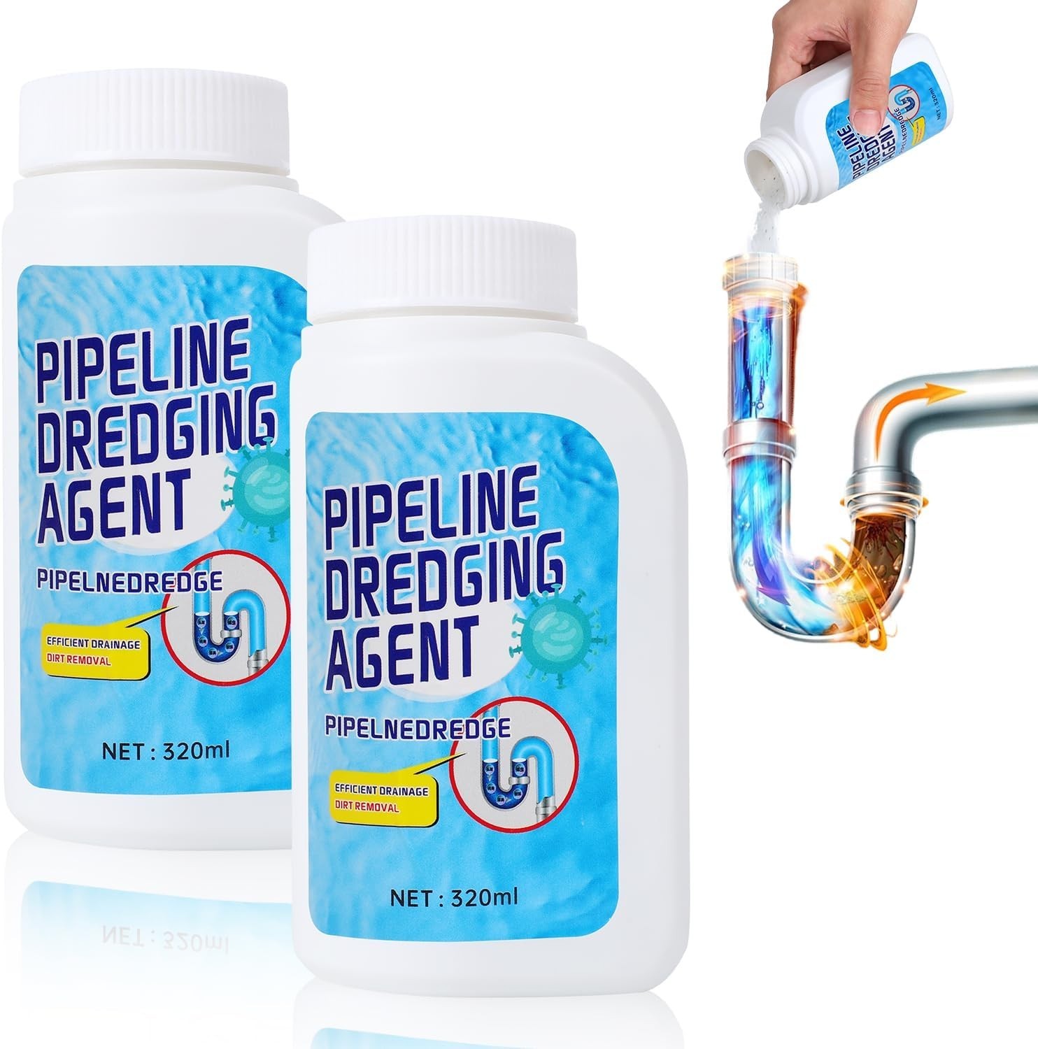 Multi-Purpose Pipeline Dredging Agent: Clog Remover for Kitchen & Bathroom 320ml
