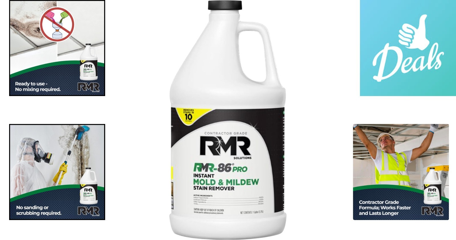 RMR-86 Pro Mold Stain Remover – Contractor Grade Cleaning Solution, 1 Gallon