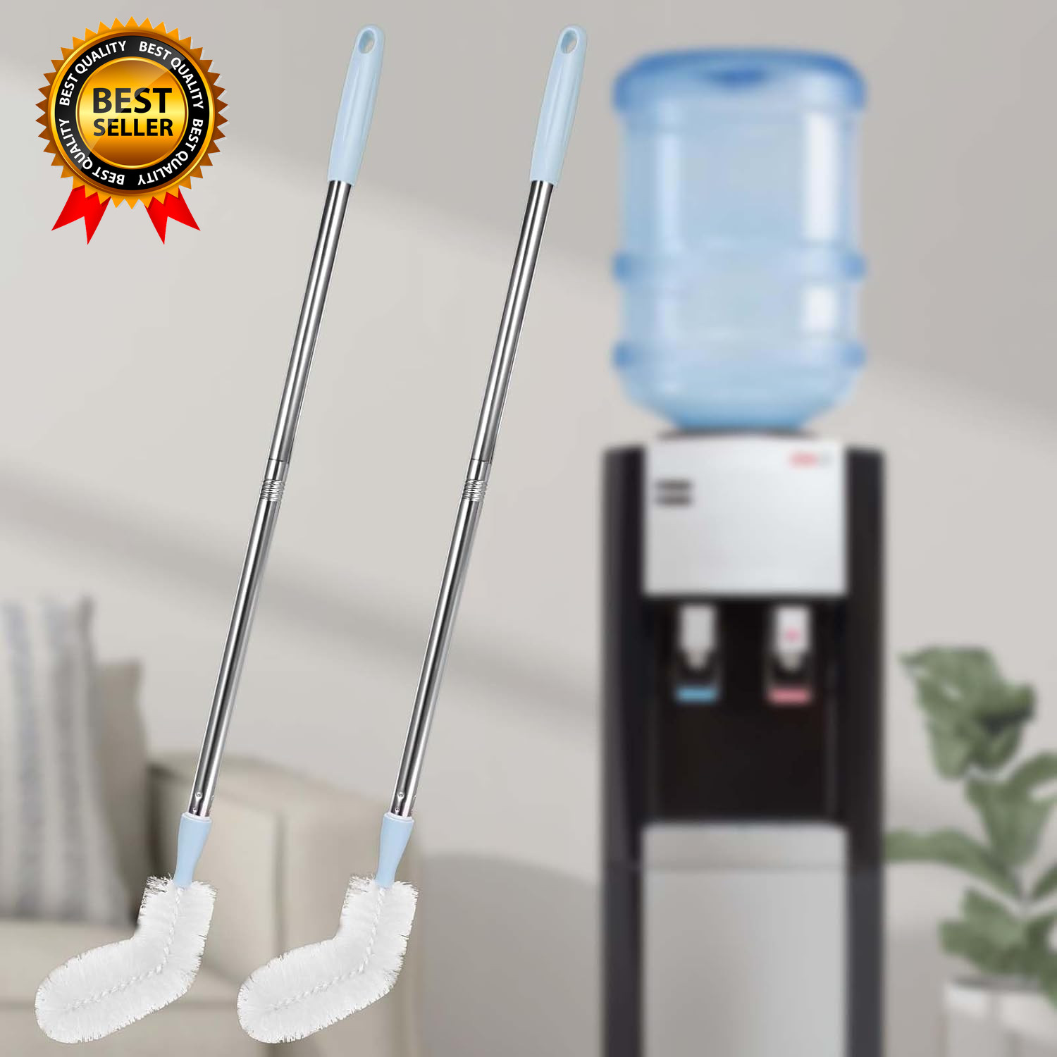2-Pack 28’ Long Bottle Brush 3 and 5 Gallon Bottle Cleaning Brush Water Bottle