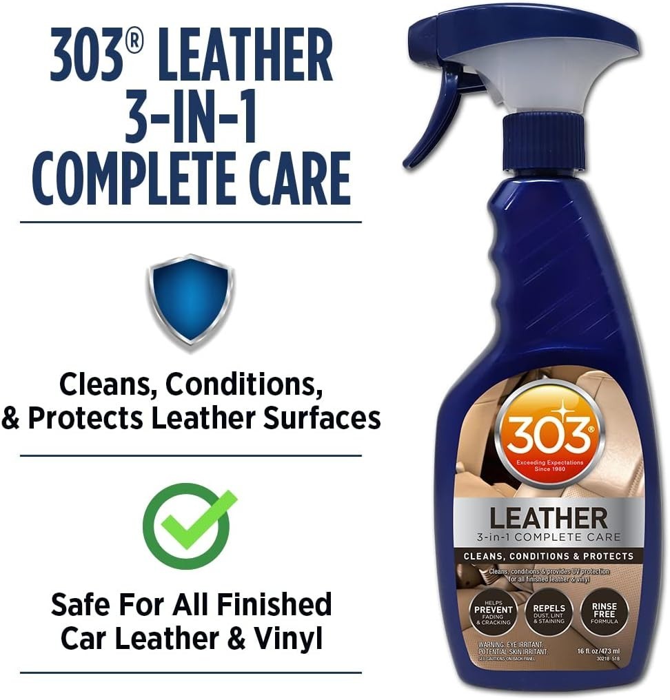 Leather 3-In-1 Complete Care Spray 16oz Protects Cleans Conditions for Furniture