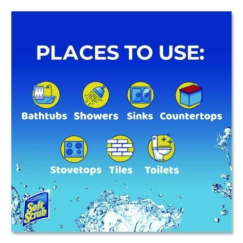 Soft Scrub All Purpose Cleanser, Lemon Scent, 24 oz Bottle, 8/Carton