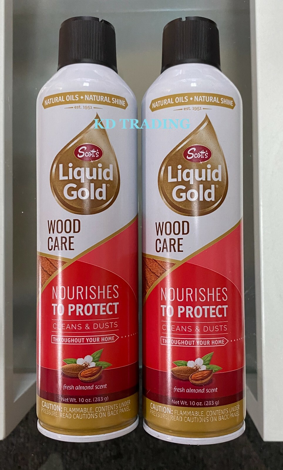 (2-Pk) Scotts LIQUID GOLD WOOD CARE Natural Oil CLEANER NOURISHER ~ Almond Scent