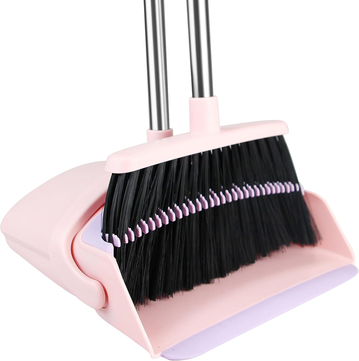Pink Broom and Dustpan Set, 52-in Handle Broom Dustpan bo Set