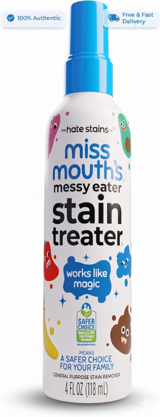 Miss Mouth’s Messy Eater Stain Treater Spray 4oz Stain Remover For Baby Clothes