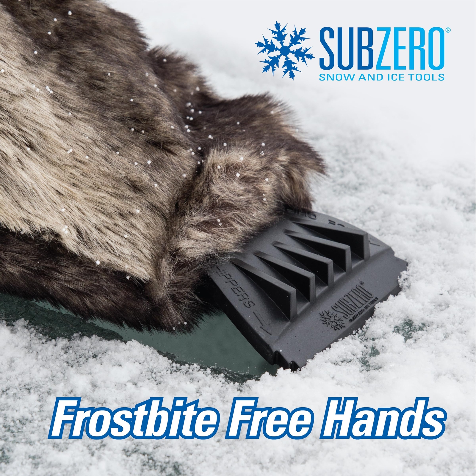 13929 Faux Fur Ice Scraper Mitt For Car Suv Trucks
