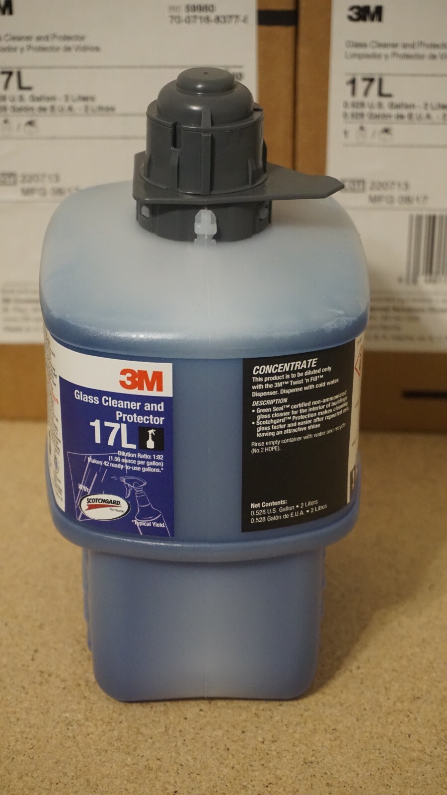 (2 Set) 3M Twist n’ Fill 17L Glass Cleaner And Protector Gray Cap