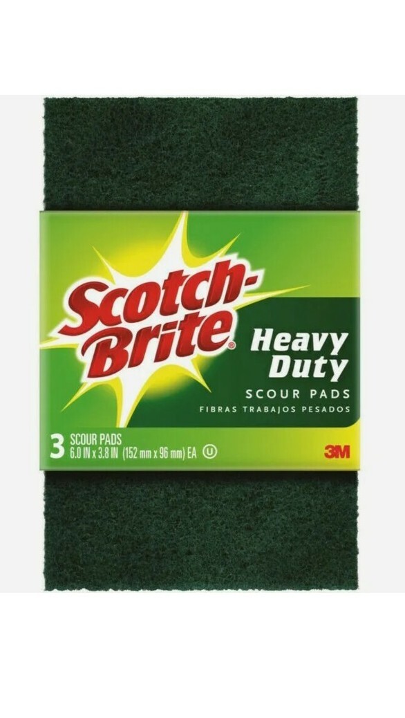 Scotch-Brite SCOUR PADS 3 ct All-Purpose Heavy Duty Absorbent Kitchen 223-10 NEW