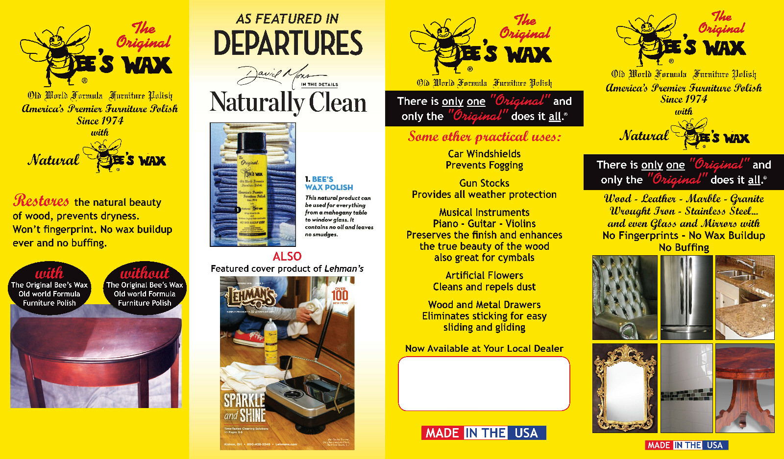 The Original BEE’S WAX Old World Formula Furniture Polish 4 Pack