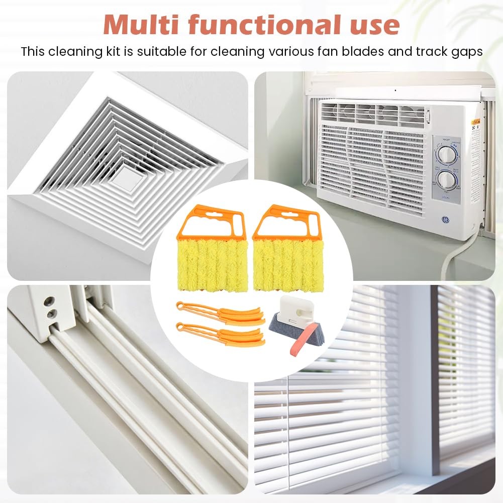 Window Blind Cleaning Set – 5 Washable Dusting Tools for Home & Office