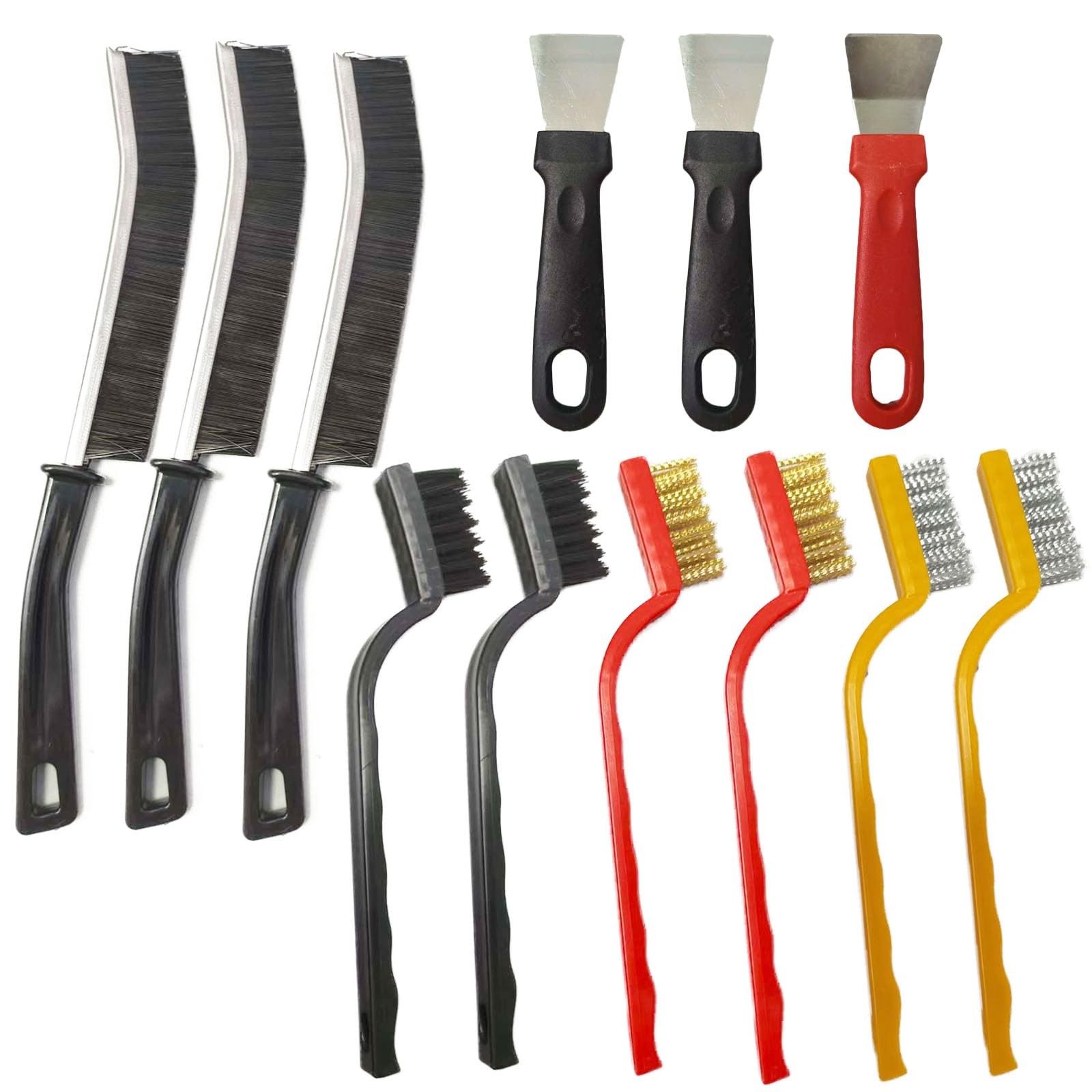 12PCS Brush Cleaning Set,3 Gap Brushes + 6 Metal Crevice Brushes +3 Scrapers–…