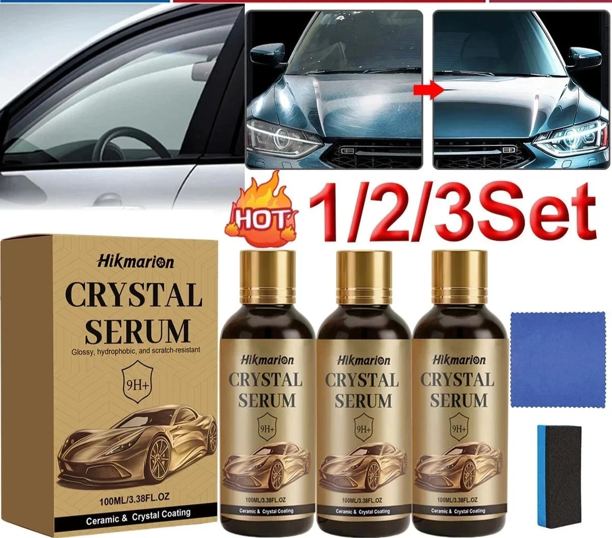 (3 SET) 100ML PTZ Crystal Serum – Advanced Graphene Ceramic Coating For Cars US
