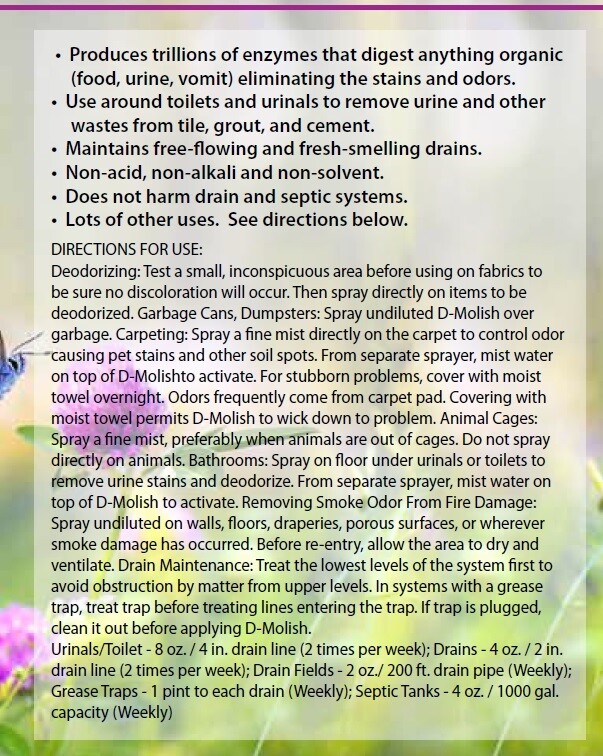 D-molish Neutron Industries Enzymatic Digester & Deodorizer – Quart 12 Oz
