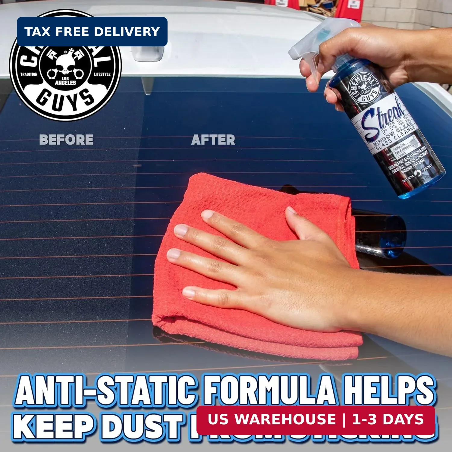 Chemical Guys, Streak-Free Glass & Window Cleaner for Tinted Windows, 16 oz | Am