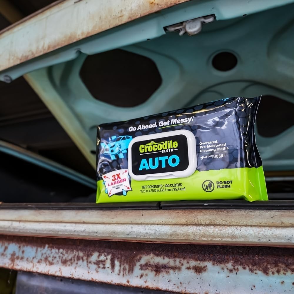 100 Industrial-Grade Auto Cleaning Wipes – 4X Stronger for Engine & Tire Care