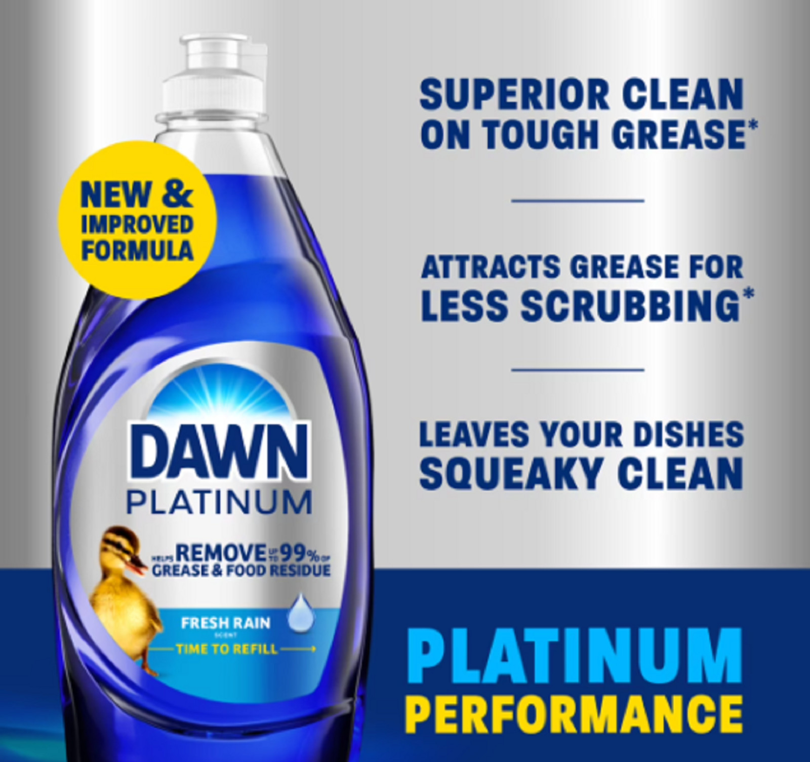 Dawn Platinum Dish Soap, Dishwashing Soap, Fresh Rain, 30 fl oz