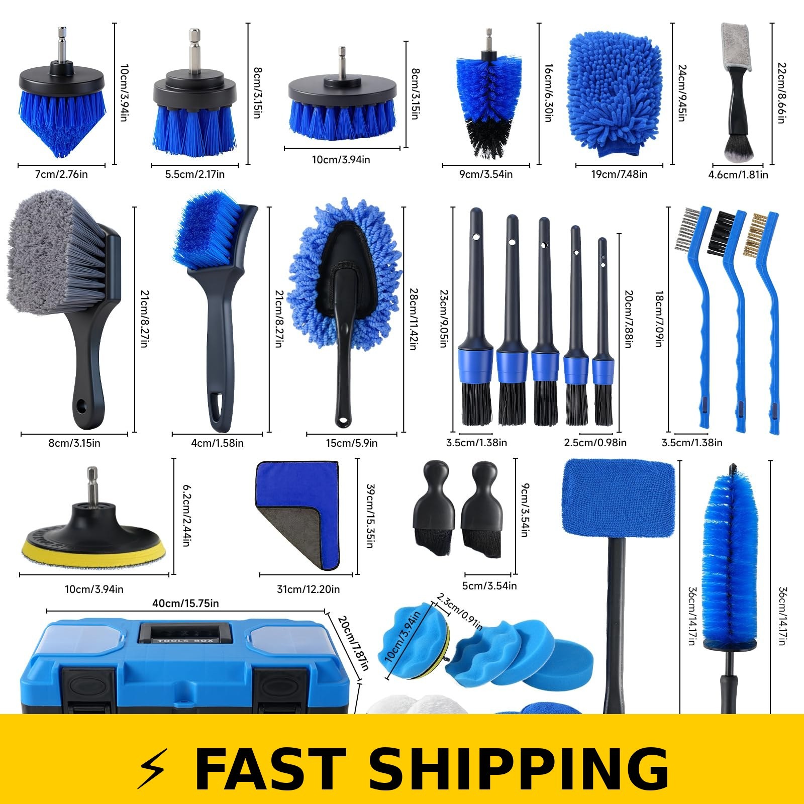 NIKCOSMK 36Pcs Car Detailing Kit – Professional Cleaning Tools