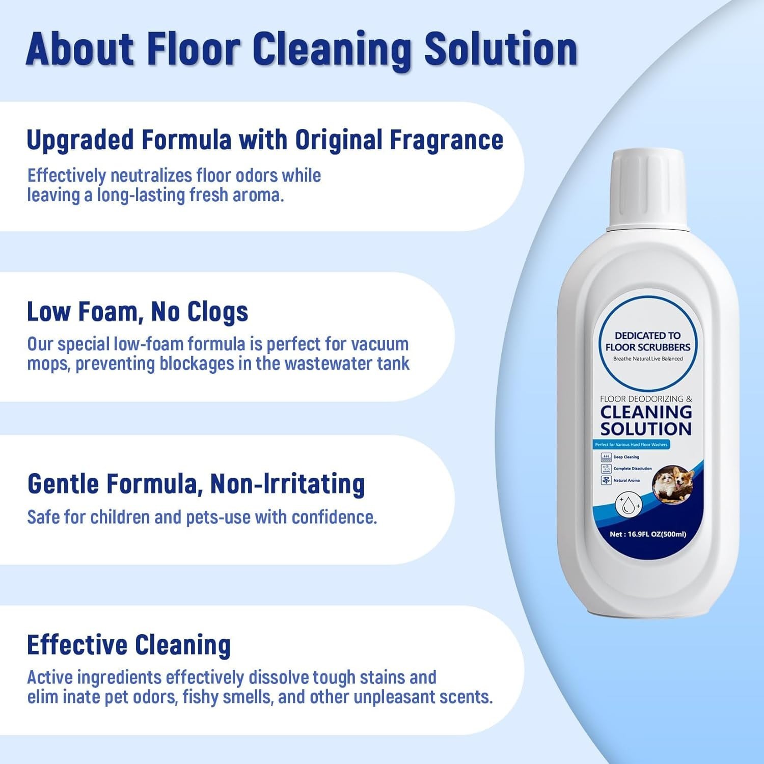 Fresh Multi-Surface Cleaner | 5 Bottles for Tineco Vacuums 16.9 Fl Oz