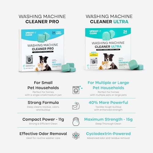 Uproot Clean Washing Machine Cleaner Tablets, 24 Pack, HE Top Front Load