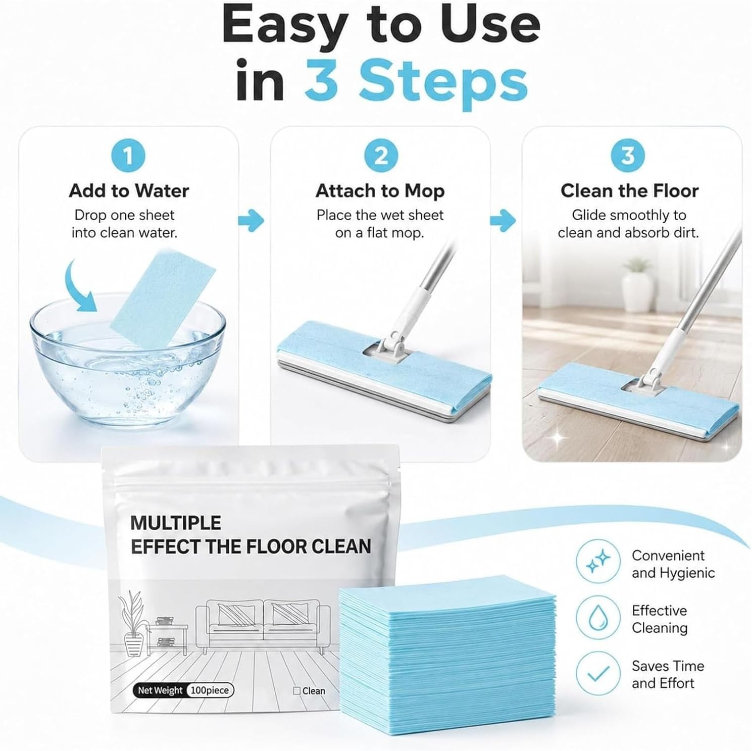 100 Count Colorful Eco-Friendly Floor Cleaning Tablets – Effective & Convenient