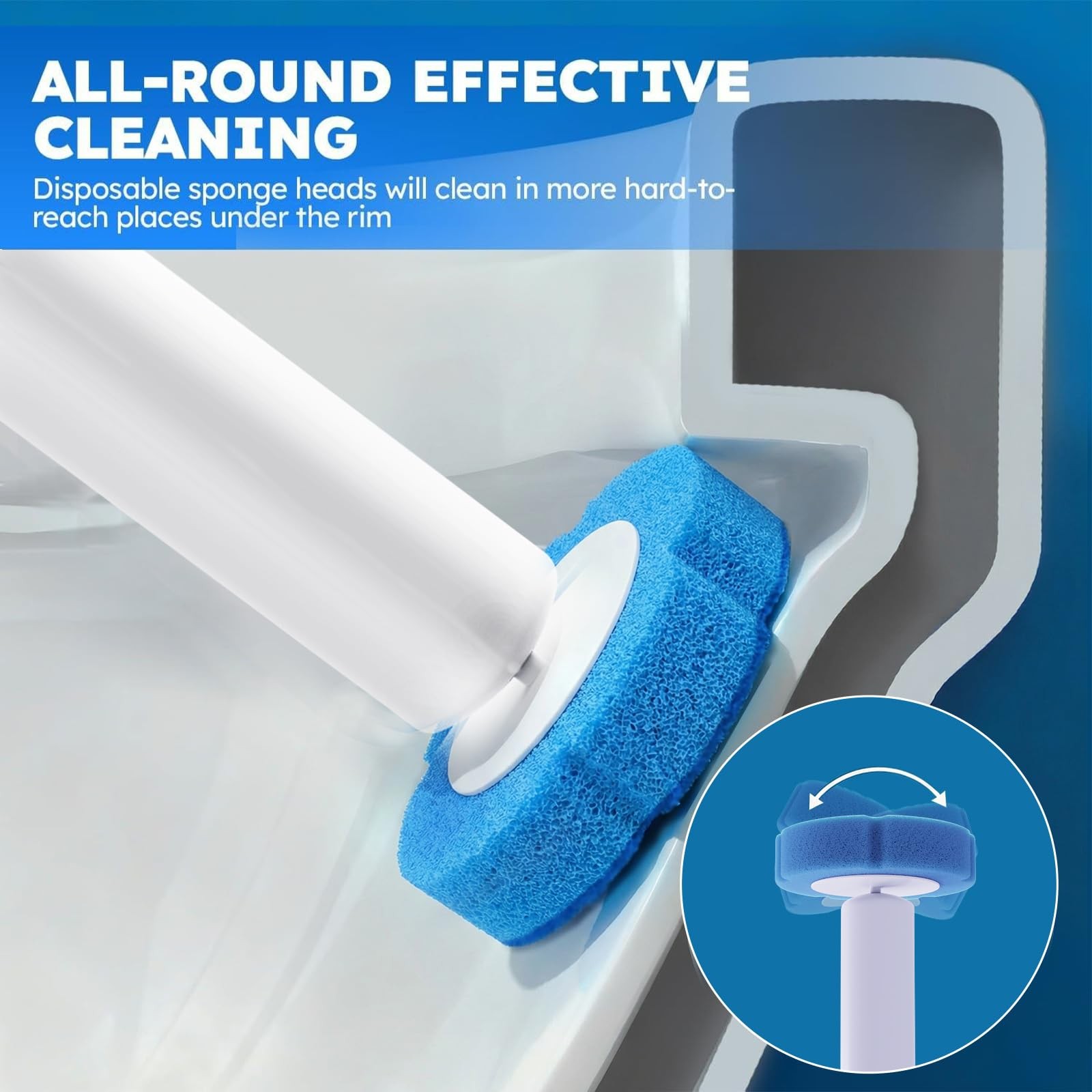 Disposable Toilet Brush 2 Pack- Toilet Bowl Cleaner, Toilet Bowl Brush, Each …