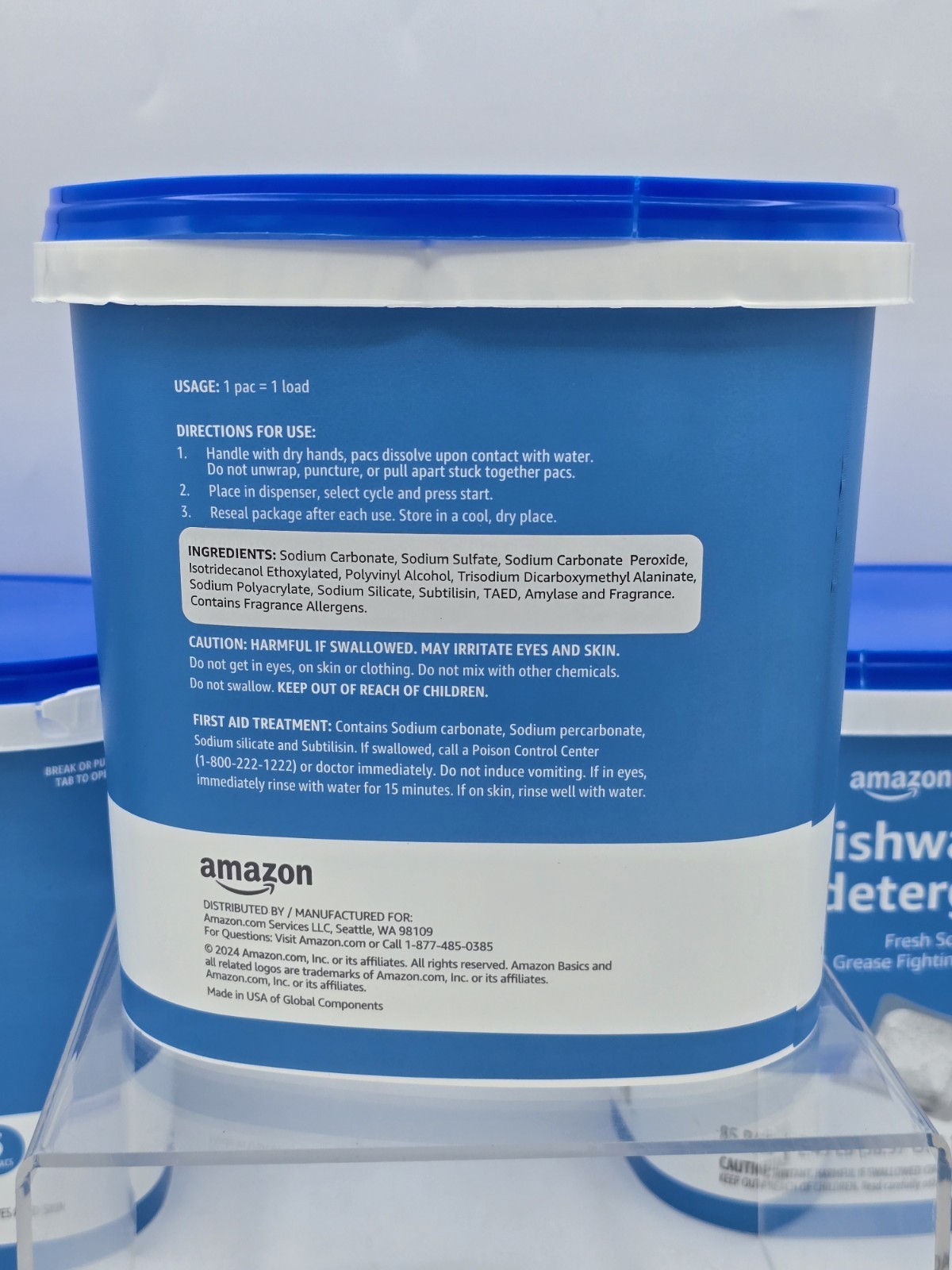Amazon Basics Dishwasher Detergent Pacs Fresh Scent, 170 (3 x 85) Count Pods NEW