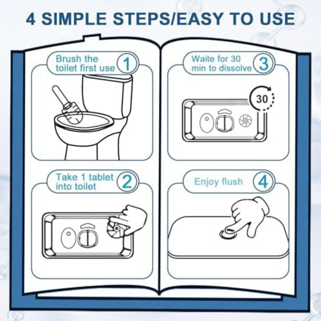 Toilet Bowl Cleaner Tablets Blue Toilet Tank Cleaners, Septic-Safe Hard Water St