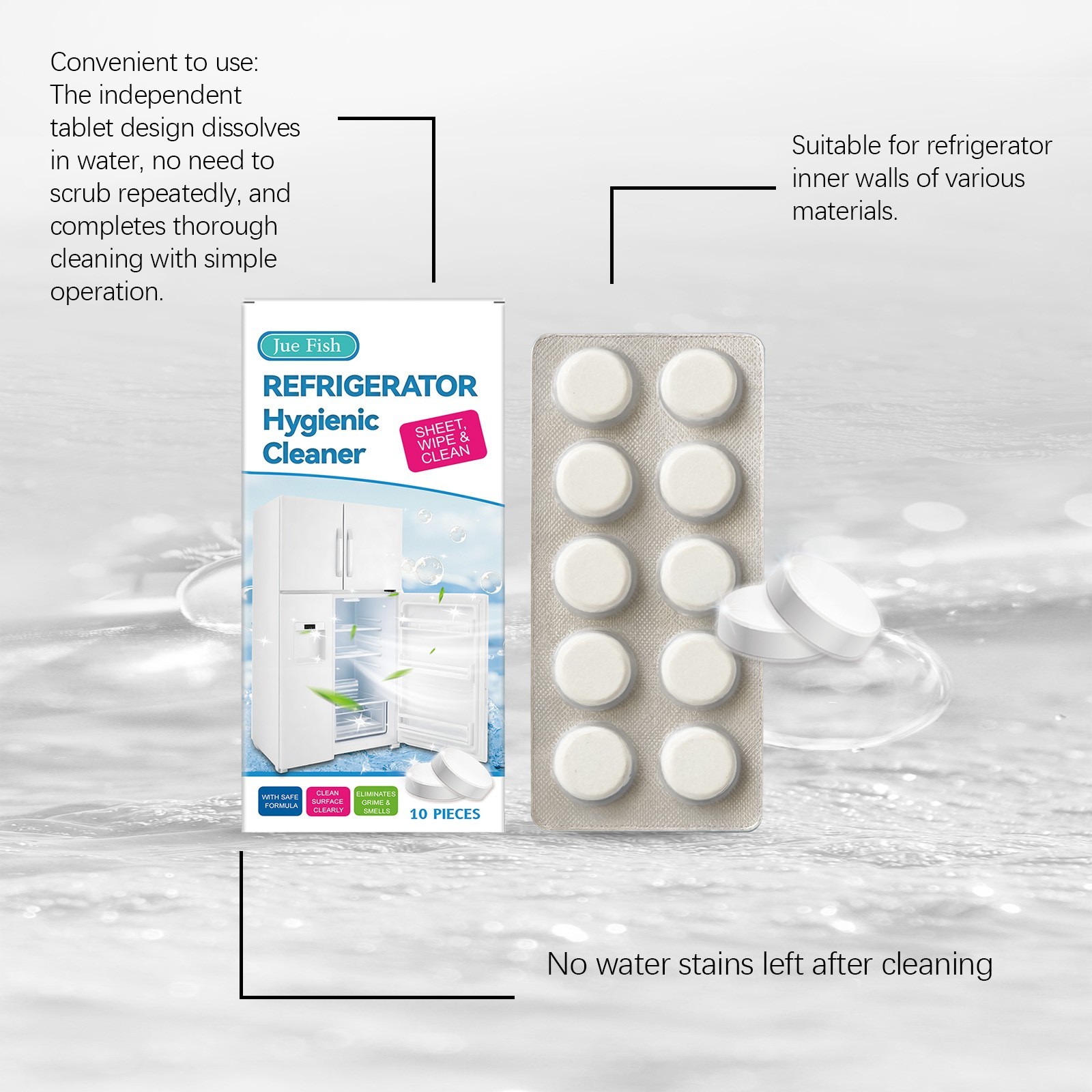Fridge Cleaner Maker Descaler -12/24/36 Pieces Clean Tablets 2026