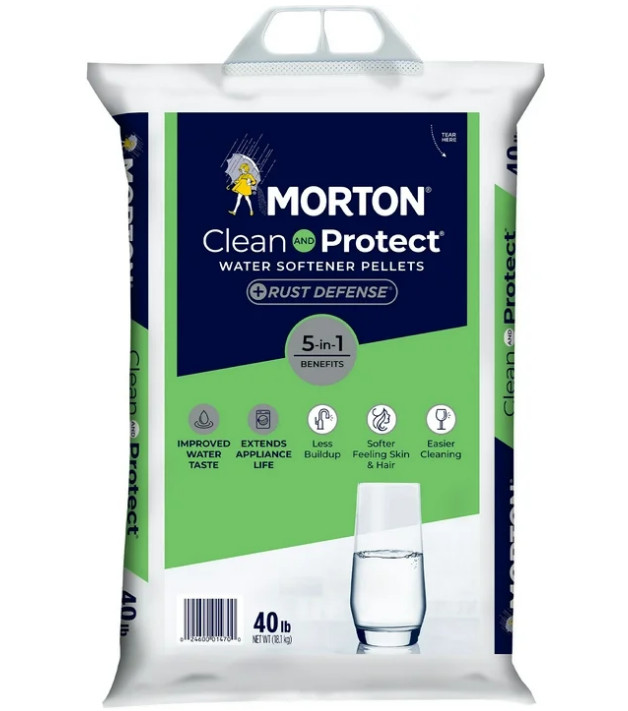4 pack Morton Clean & Protect Rust Defense Water Softener Salt Pellets, 40lb Bag