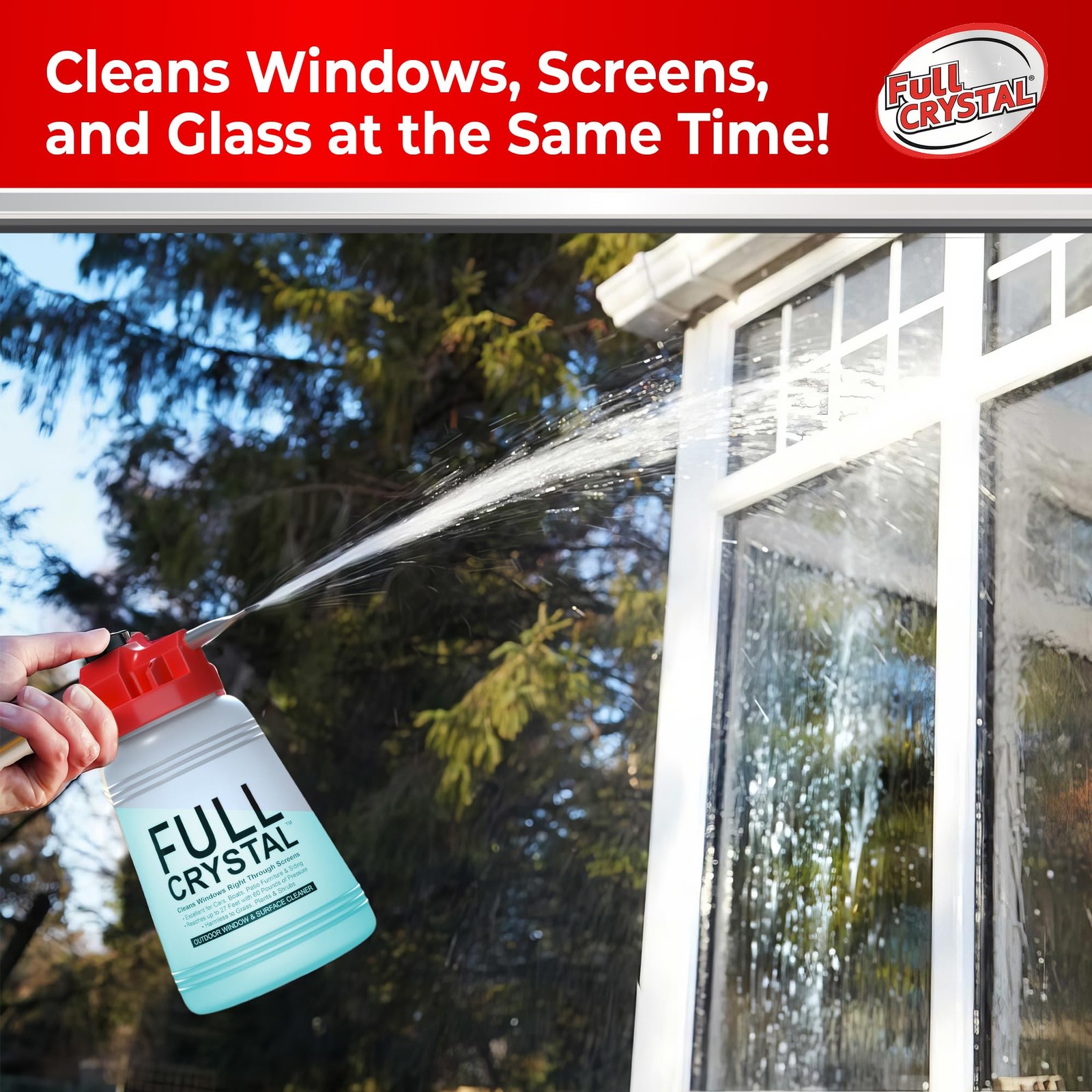 Window Cleaning Kit – 16 oz Glass Cleaner and Bottle with 27 ft Reach, Each 4…