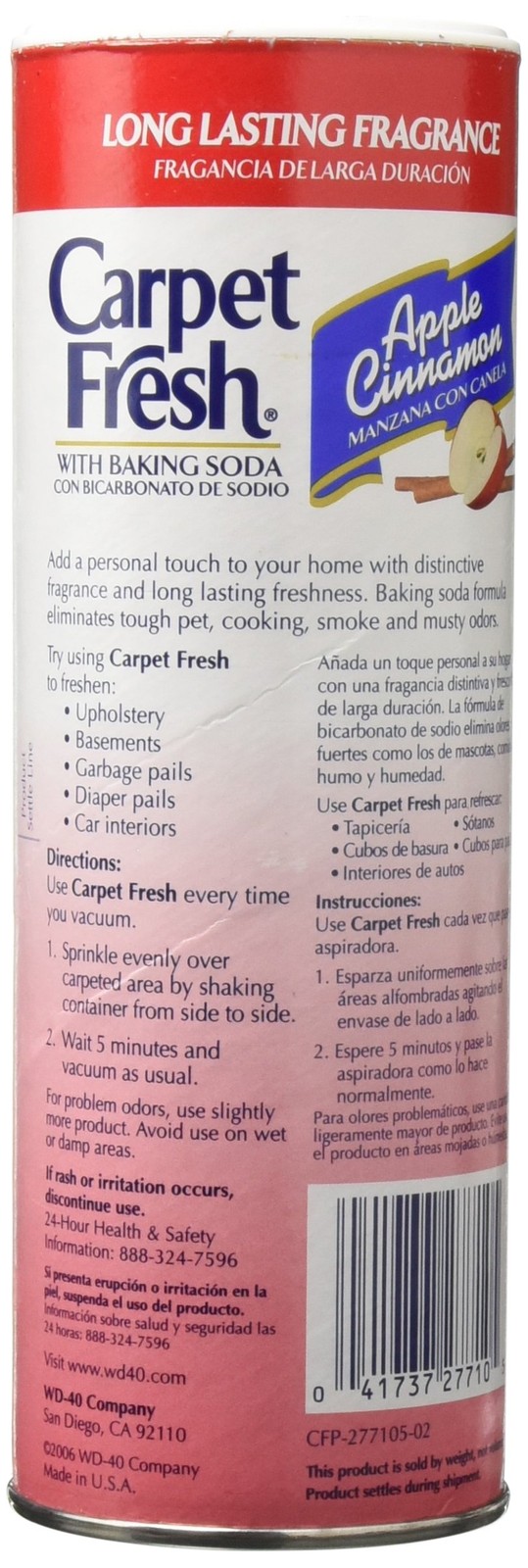 Carpet Fresh Deodorizer Baking Soda Cinnamon Apple 14 Ounce for Home Use