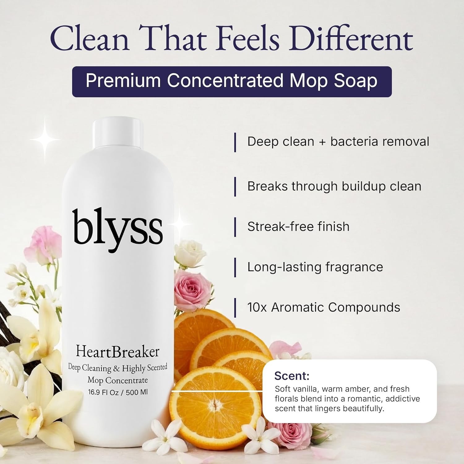 Blyss Natural Scented Mop Soap Flavour HeartBreaker