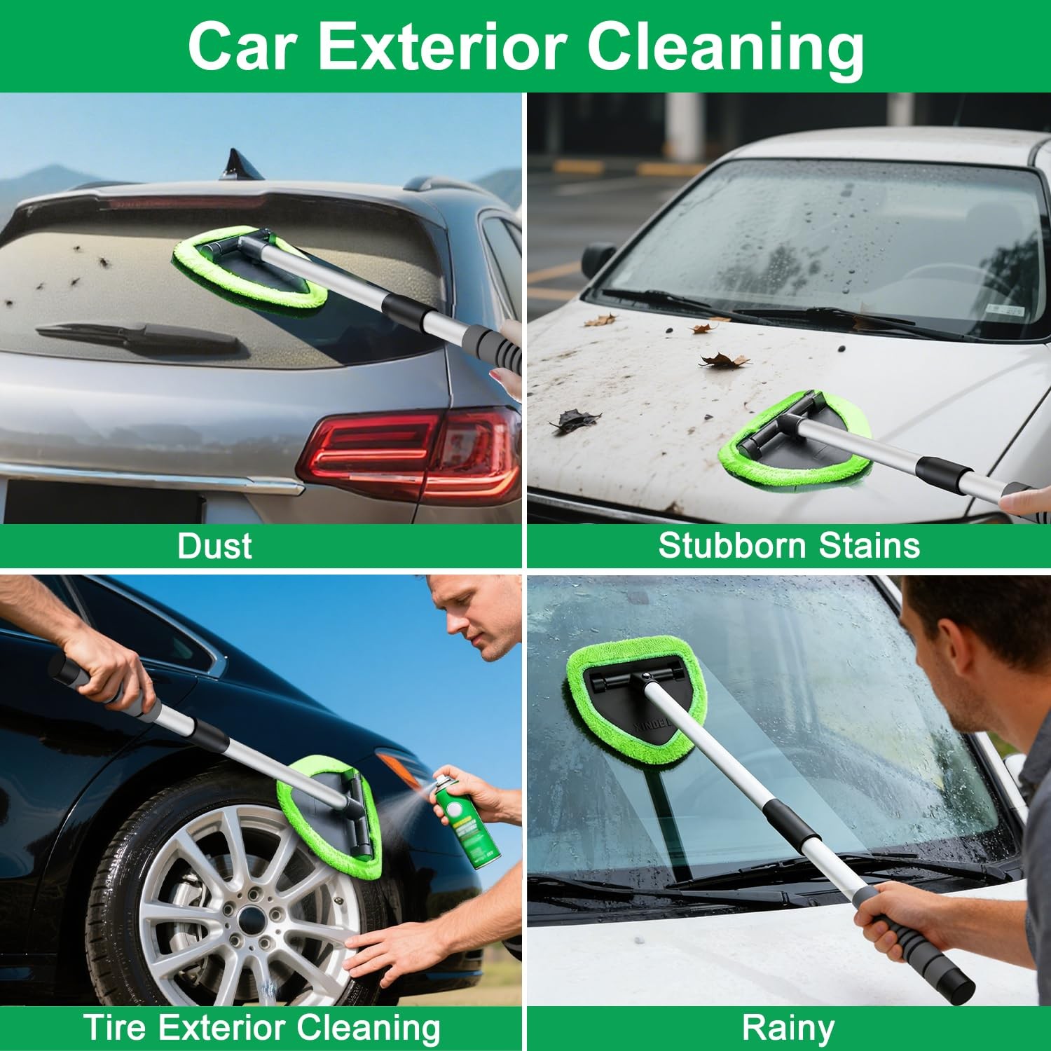 XINDELL 24inch Windshield Cleaner Tool – Upgrade Large Head Car Interior&Exte…