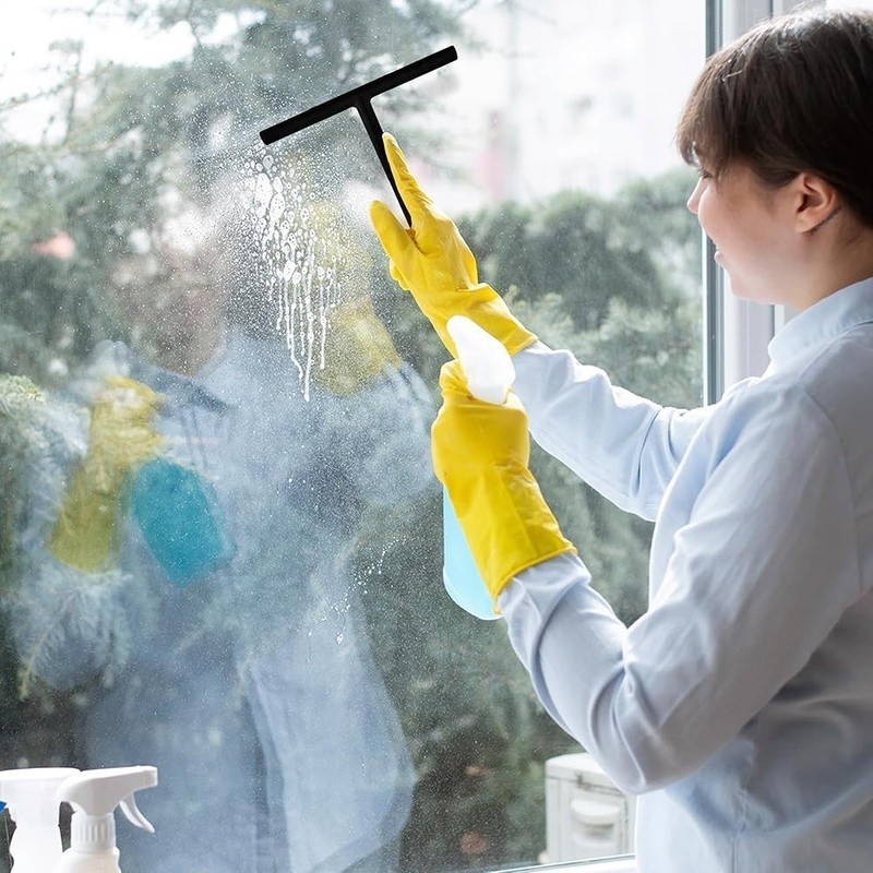 Shower Squeegee Glass Doors Suction Hook Streak Free Water Wiper Bathroom Tool