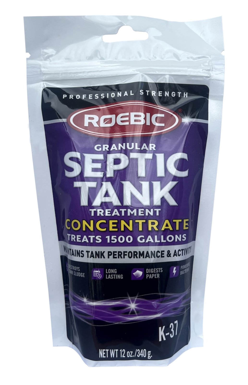 Roebic K-37-BAG Granular Septic Tank Treatment: Concentrated, Removes Clogs,
