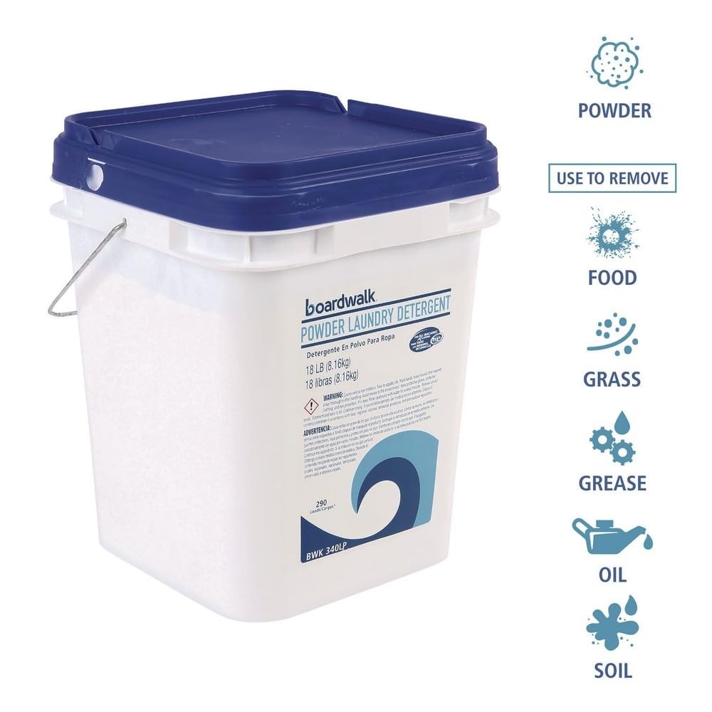 BWK340LP 18 lbs. Pail Low Foam Laundry Detergent Powder – Crisp Clean Scent