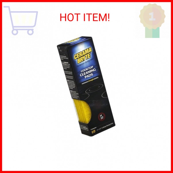 Cerama Bryte 1 x 10 Pack Cleaning Pads Cooktop and Stove Top Cleaner for Glass –