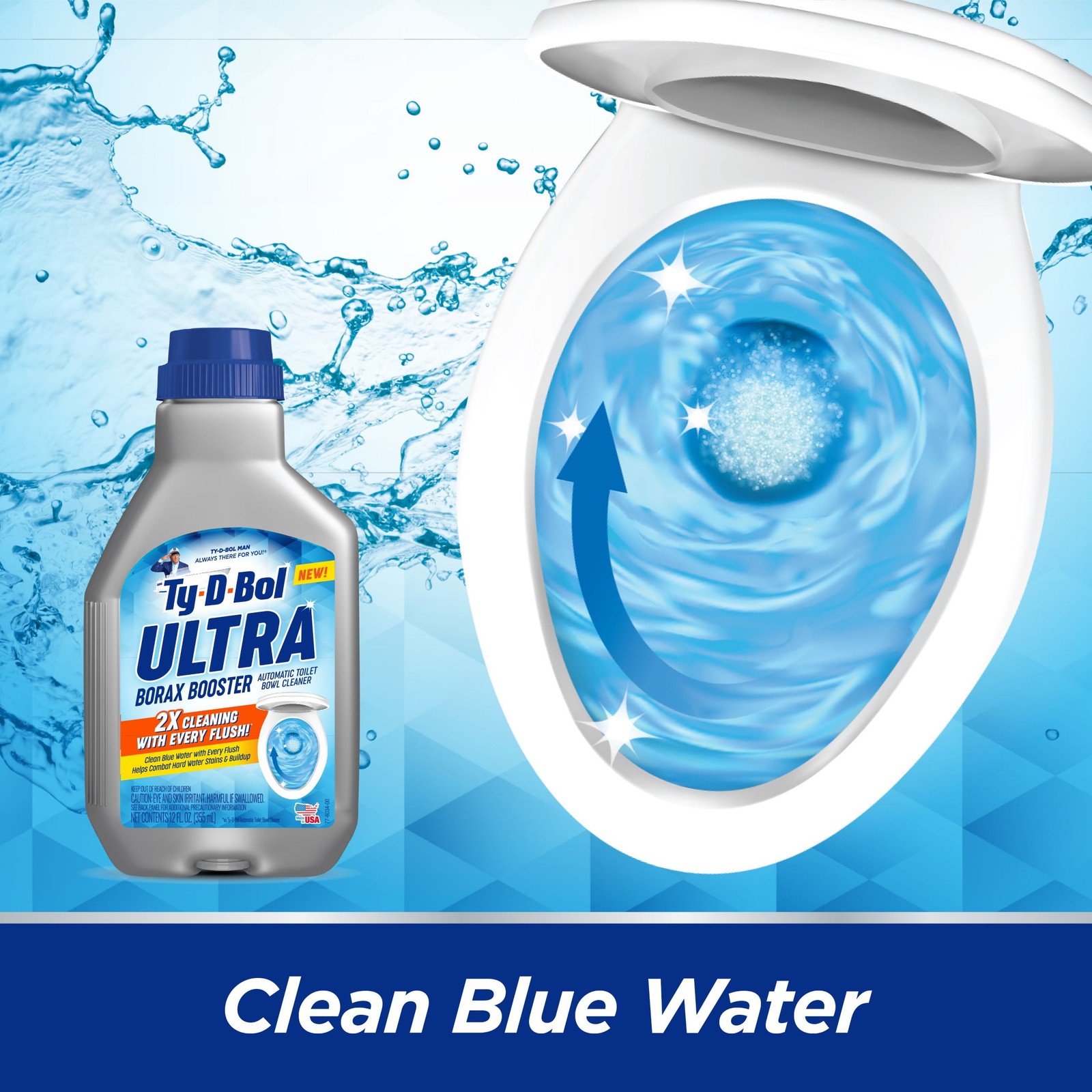 Ultra Powerful Toilet Tank and Bowl Cleaner Liquid, 12 fl oz, 6-Pack