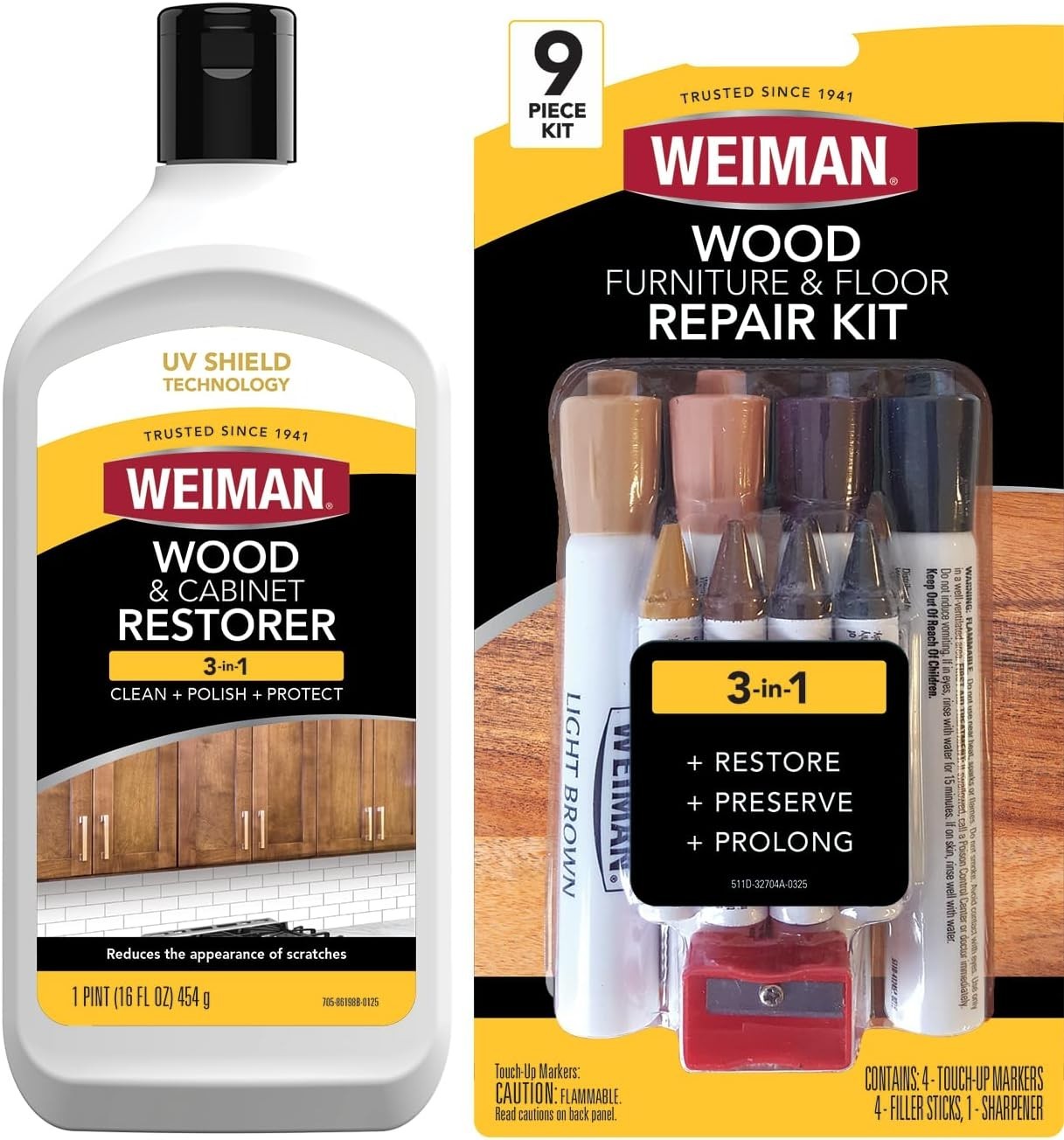 Wood Restore and Repair Kit, Wood Floor Scratch Repair, Furniture Markers Tou…