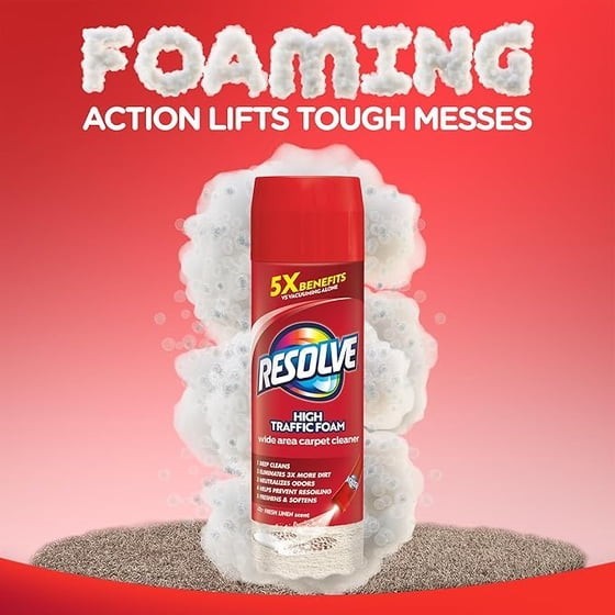 Resolve High Traffic Carpet Stain Cleaner Solution and Odor Remover Foam, 22 oz