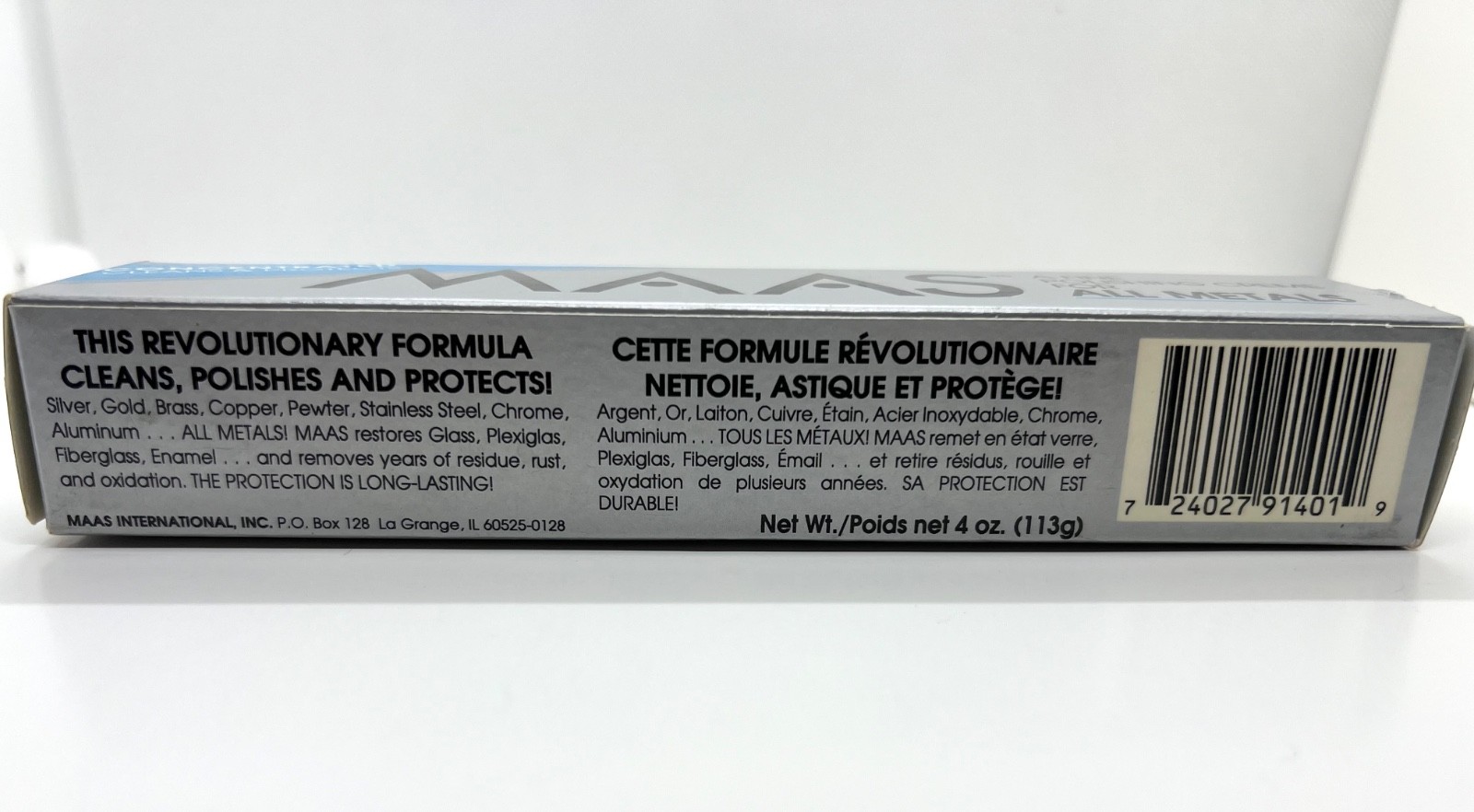MAAS Concentrated Fine Polishing Cream for ALL METALS 4oz Tube 98-100% Full